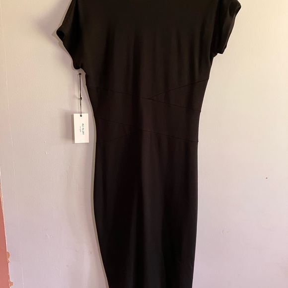 Ali and Jay black form fitting black dress with gold two way zipper on back - Picture 3 of 8